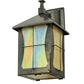 Meyda Lighting Pelham Manor 8" Craftsman Brown Wall Sconce With Beige Iridescent Shade Glass