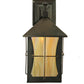 Meyda Lighting Pelham Manor 8" Craftsman Brown Wall Sconce With Beige Iridescent Shade Glass