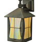 Meyda Lighting Pelham Manor 8" Craftsman Brown Wall Sconce With Beige Iridescent Shade Glass