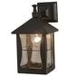 Meyda Lighting Pelham Manor 8" Craftsman Brown Wall Sconce With Clear Seeded Shade Glass