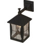 Meyda Lighting Pelham Manor 8" Craftsman Brown Wall Sconce With Clear Seeded Shade Glass