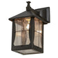 Meyda Lighting Pelham Manor 8" Craftsman Brown Wall Sconce With Clear Seeded Shade Glass