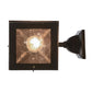 Meyda Lighting Pelham Manor 8" Craftsman Brown Wall Sconce With Clear Seeded Shade Glass