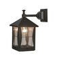 Meyda Lighting Pelham Manor 8" Craftsman Brown Wall Sconce With Clear Seeded Shade Glass