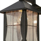 Meyda Lighting Pelham Manor 8" Craftsman Brown Wall Sconce With Clear Seeded Shade Glass