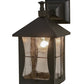 Meyda Lighting Pelham Manor 8" Craftsman Brown Wall Sconce With Clear Seeded Shade Glass