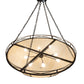 Meyda Lighting Pelican Bay 60" 8-Light Old Wrought Iron Inverted Pendant Light With Sahara Taupe Idalight Shade