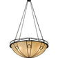 Meyda Lighting Pelican Bay 60" 8-Light Solar Black Inverted Pendant Light With Beige Sahara Taupe Idalight Shade Glass