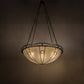 Meyda Lighting Pelican Bay 60" 8-Light Solar Black Inverted Pendant Light With Beige Sahara Taupe Idalight Shade Glass