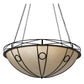 Meyda Lighting Pelican Bay 60" 8-Light Solar Black Inverted Pendant Light With Beige Sahara Taupe Idalight Shade Glass