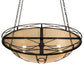 Meyda Lighting Pelican Bay 60" 8-Light Solar Black Inverted Pendant Light With Beige Sahara Taupe Idalight Shade Glass
