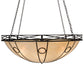 Meyda Lighting Pelican Bay 60" 8-Light Solar Black Inverted Pendant Light With Beige Sahara Taupe Idalight Shade Glass