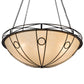 Meyda Lighting Pelican Bay 60" 8-Light Solar Black Inverted Pendant Light With Beige Sahara Taupe Idalight Shade Glass