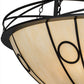 Meyda Lighting Pelican Bay 60" 8-Light Solar Black Inverted Pendant Light With Beige Sahara Taupe Idalight Shade Glass