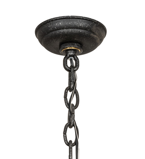 Meyda Lighting Penelope 16" 3-Light Gun Metal Pendant Light With Clear Rainstone Idalight Shade