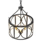 Meyda Lighting Penelope 16" 3-Light Gun Metal Pendant Light With Clear Rainstone Idalight Shade