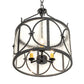 Meyda Lighting Penelope 16" 3-Light Gun Metal Pendant Light With Clear Rainstone Idalight Shade
