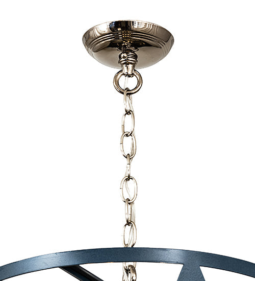 Meyda Lighting Penelope 18" 8-Light Polish Nickel Pendant Light With Amber Faux Candlelight