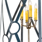 Meyda Lighting Penelope 18" 8-Light Polish Nickel Pendant Light With Amber Faux Candlelight