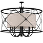 Meyda Lighting Penelope 247352 60" 8-Light Black Pendant Light With Natural Textrene Shade