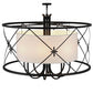 Meyda Lighting Penelope 247352 60" 8-Light Black Pendant Light With Natural Textrene Shade