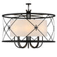 Meyda Lighting Penelope 247352 60" 8-Light Black Pendant Light With Natural Textrene Shade