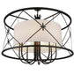 Meyda Lighting Penelope 247352 60" 8-Light Black Pendant Light With Natural Textrene Shade