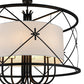 Meyda Lighting Penelope 247352 60" 8-Light Black Pendant Light With Natural Textrene Shade
