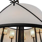 Meyda Lighting Penelope 247352 60" 8-Light Black Pendant Light With Natural Textrene Shade