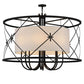 Meyda Lighting Penelope 247352 60" 8-Light Black Pendant Light With Natural Textrene Shade