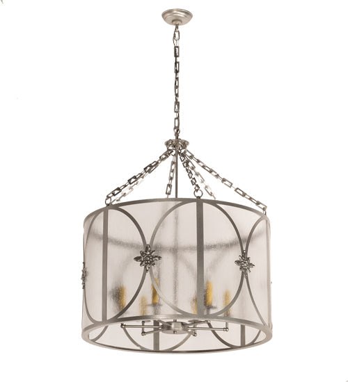 Meyda Lighting Penelope 30" 6-Light Light Sandstone Pendant Light With Rainstone Idalight Shade