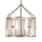Meyda Lighting Penelope 30" 6-Light Light Sandstone Pendant Light With Rainstone Idalight Shade