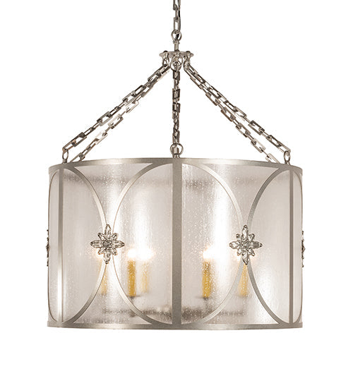 Meyda Lighting Penelope 30" 6-Light Light Sandstone Pendant Light With Rainstone Idalight Shade