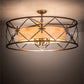 Meyda Lighting Penelope 36" 6-Light Antique Copper Pendant Light With Gold Organza Shade