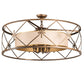 Meyda Lighting Penelope 36" 6-Light Antique Copper Pendant Light With Gold Organza Shade