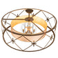 Meyda Lighting Penelope 36" 6-Light Antique Copper Pendant Light With Gold Organza Shade