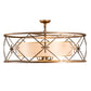 Meyda Lighting Penelope 36" 6-Light Antique Copper Pendant Light With Gold Organza Shade