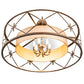 Meyda Lighting Penelope 36" 6-Light Antique Copper Pendant Light With Gold Organza Shade