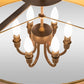 Meyda Lighting Penelope 36" 6-Light Antique Copper Pendant Light With Gold Organza Shade