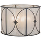 Meyda Lighting Penelope 36" 6-Light Antique Iron Gate Pendant Light With White Contrail Mist Idalight Shade