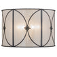 Meyda Lighting Penelope 36" 6-Light Antique Iron Gate Pendant Light With White Contrail Mist Idalight Shade