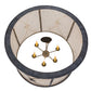 Meyda Lighting Penelope 36" 6-Light Antique Iron Gate Pendant Light With White Contrail Mist Idalight Shade