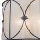 Meyda Lighting Penelope 36" 6-Light Antique Iron Gate Pendant Light With White Contrail Mist Idalight Shade