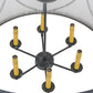 Meyda Lighting Penelope 36" 6-Light Antique Iron Gate Pendant Light With White Contrail Mist Idalight Shade