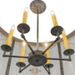 Meyda Lighting Penelope 36" 6-Light Antique Iron Gate Pendant Light With White Contrail Mist Idalight Shade