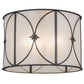 Meyda Lighting Penelope 36" 6-Light Antique Iron Gate Pendant Light With White Contrail Mist Idalight Shade