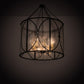 Meyda Lighting Penelope 37" 8-Light Textured Black & Nickel Pendant Light With Rainstone Idalight Shade
