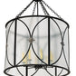 Meyda Lighting Penelope 37" 8-Light Textured Black & Nickel Pendant Light With Rainstone Idalight Shade