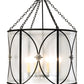 Meyda Lighting Penelope 37" 8-Light Textured Black & Nickel Pendant Light With Rainstone Idalight Shade