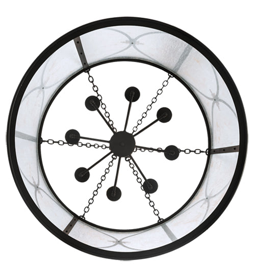 Meyda Lighting Penelope 37" 8-Light Textured Black & Nickel Pendant Light With Rainstone Idalight Shade